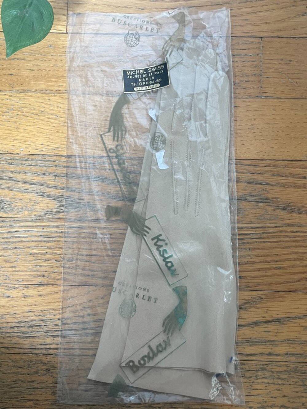 Vintage Kislav Gloves Suede Tan Size 6 11" NWT Made in France - Picture 2 of 11